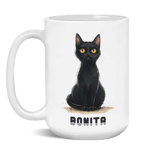 Personalized Funny Bombay Cat Ceramic Cup, Cat Lover Coffee Cup With Custom Name, Customized White Cup 11oz Or 15oz, Bombay Cat Themed Keepsake Mug, Pet Mug, Animal Mug For Mom Dad