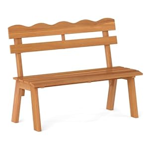 COSTWAY Gartenbank Holz, Holzbank wetterfest, Sitzbank aus Akazienholz, 2-Sitzer Balkonbank, Terrassenbank bis 360 kg belastbar, Parkbank für Garten, Balkon, Terrasse