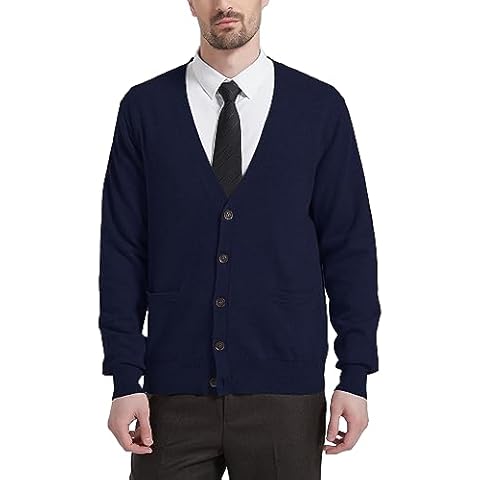 Kallspin Men's Lightweight Wool Blend Cardigan Cover