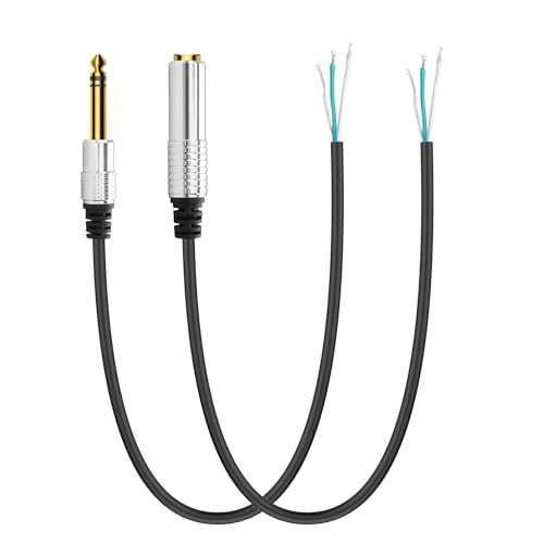 Adaptador Jack 6.35mm macho a cable abierto 0.5m miniatura 1
