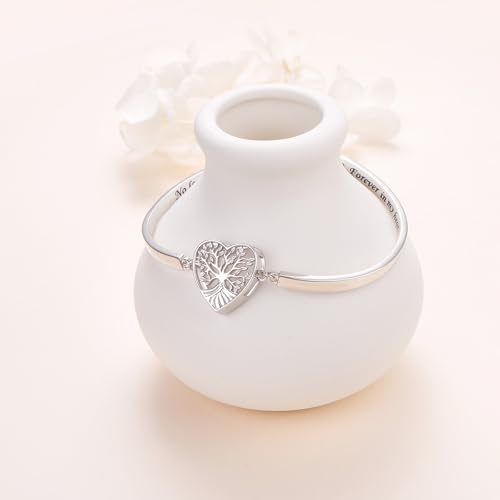 DAOCHONG Sterling Silver Bracelets for Women Engraved Message Mantra Bangle Bracelets Friend Encouragement Gift for Her3