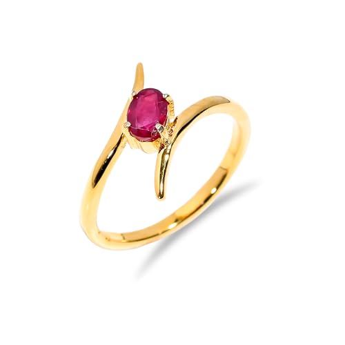 Bague femme argent sterling 925 avec rubis naturel ovale R-096-24-P