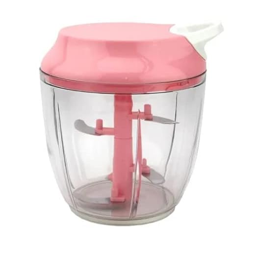 Processador de Alimentos Manual Triturador Mixer 5 Laminas (Rosa)