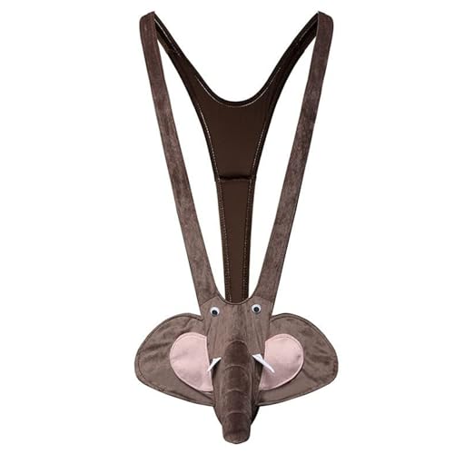 Elefant Borat Anzug Boxershort Sissy Höschen Tanga Männer Sexy Men Boxershorts Herren Locker Mini String Kitkat Club Outfit Badeslip Elefanten Unterhose mit Rüssel Romantische Geschenke für Paare