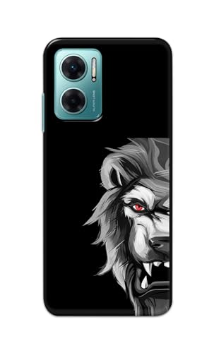 Image of Plastic Printfidaa Printed Hard Back Cover Case For Mi Redmi 11 Prime 5G | Redmi Note 11E 5G Back Cover (Angry Lion) -112