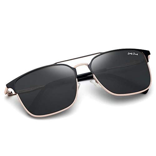 Image of grey jack Square Polarized Sunglasses UV Protected for Men Women Metal Frame GJ1285