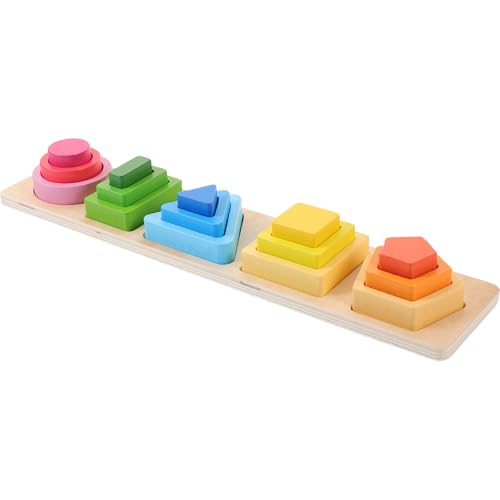 Happyyami 木製几何形状パズル 知育型合わせ積み木 幼児用木製ソーティングブロック 手先訓練と論理 早期教育向け