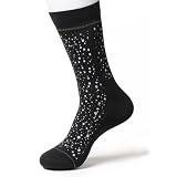 Petrass High Reflective Socks Cycling Running Socks for Night Safety High Visibility Athletic Socks for Women Black 1pc