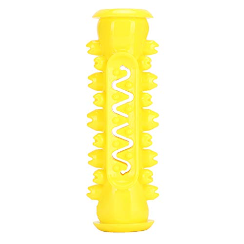 Gavigain Pet Dog Safety Molar Cleaning Tooth Rod Puzzle Training Playing Toothbrush Toy for Dog Lake Blue, Green, Yellow 15cm (Yellow)