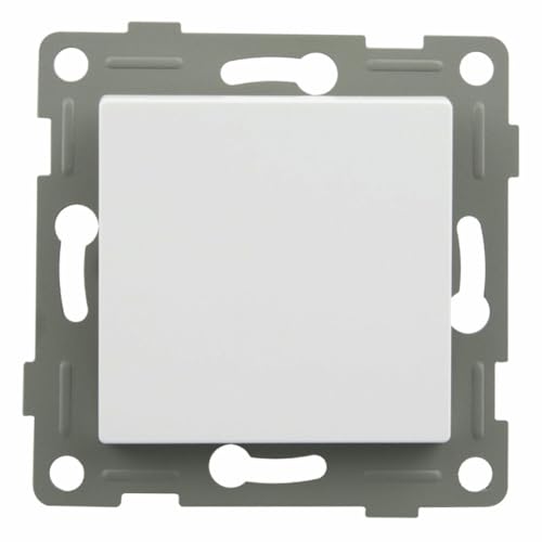 Empotrable blanca, características de cruzamiento, ideal para distribución eléctrica y conexiones seguras en instalaciones.