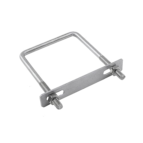 Image of 2pcs Hardware U Bolt Stainless Steel U Clamp U Bolt Brackets with Nuts and Plate 4 inch W x 6 L