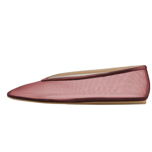 Women's Mesh Ballet Flats Round Toe Shoes Casual Slip On Mary Jane Flats Comfortable Daily Dress Shoes