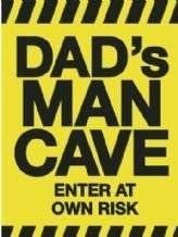 Global Journey Gifts Decorative Wall Art Dad's Man Cave Enter At Own Risk - Sign Up Metal Room Sign