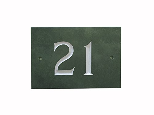 Green Slate House Number (1-99) (No 21)