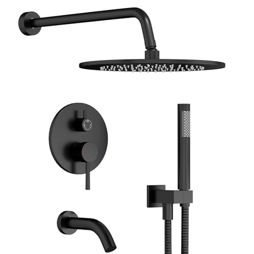 Gabrylly Black Shower System with Tub Spout
