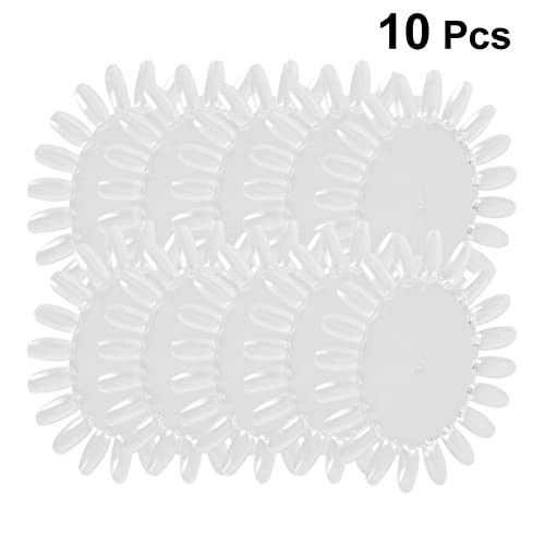 30Pcs Polish Board Practise Accessories Sticks Display Transparent Tips, Tips Plate Oval For Sample Practice And Wheels Art Nail Salon Color Round False #TOP1