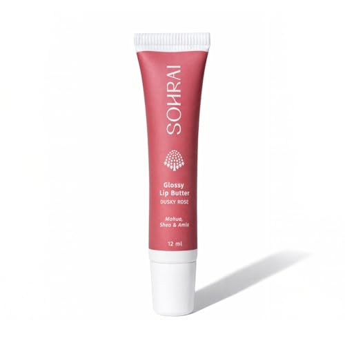 Image of Tinted Glossy Lip Butter - Dusky Rose 12ml | Amla & Mahua Oil Infused | For Dry & Chapped Lips | For Pigmented Lips