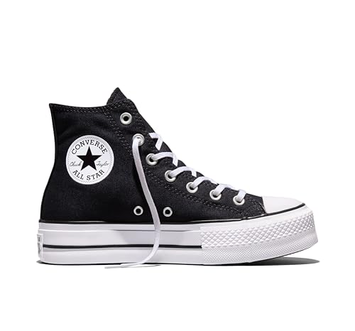 Converse Women's Chuck Taylor All Star Lift High Top Sneakers, Black/White/White, 9 Medium US