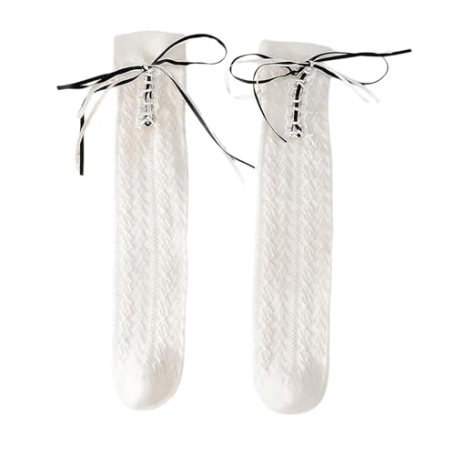 Bows Tie On Knee High Socks Kids Cotton Calf Socks Sweet Long Boot Stockings Loose Princesses Gifts Kids Cotton Calf