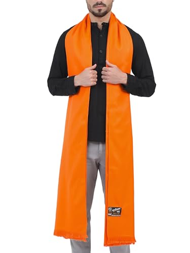 Image of Arvore Bunkaar Men's Dhariwal Plain Woolen Handloom Lohi /Shawl (48 inch X 102 inch)