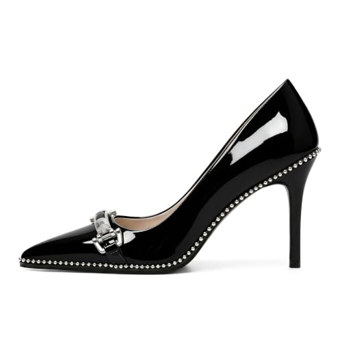 Image of Women's High Heel Pumps Stiletto Heel Pumps for Women Pointed Toe Heels Elegant Classic 3.5 Inch Beaded Pumps