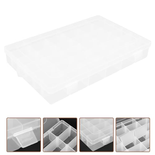 Image of 36 Grids Clear Plastic Organizer Box, Household Letter Beads Organizer Box, Craft Storage Container with Dividers for Beads Organizer Art DIY Crafts Jewelry Fishing Tackles - 10.4X6.7X1.8in
