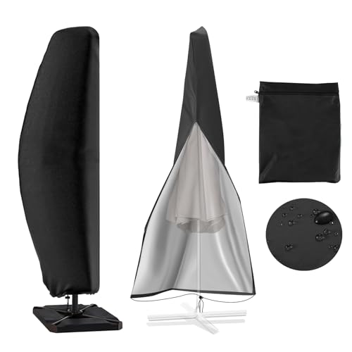 ALLOMN Outdoor Patio Umbrella Cover, Waterproof and UV Protection Fabric Parasol Cover for 9-11 Feet Garden Yard Balcony Umbrellas