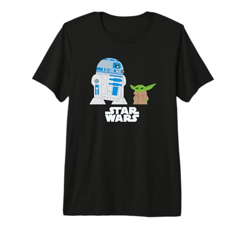 T-shirt Star Wars Grogu Meets R2-D2 Cute Premium imprimé pour adulte et adolescent
