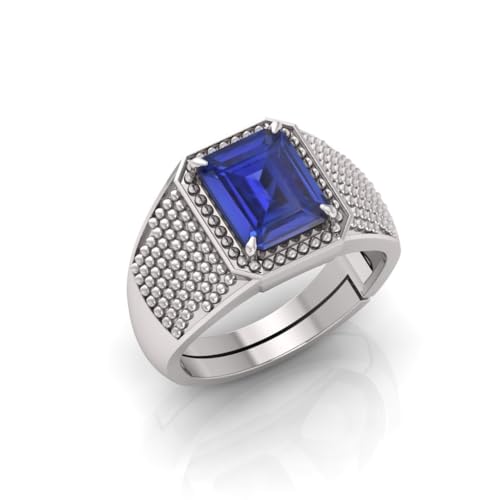 Bague saphir bleu naturel sertie sur monture en Panchdhatu précieux pour homme et femme - 2