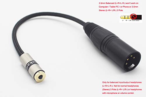 4 Pin Xlr To 3.5Mm Balanced Female 8 Core Silver Plated Audio Headphone Adapter Cable 15Cm [ 3.5Mm Balanced Female ] Female To Male #TOP7