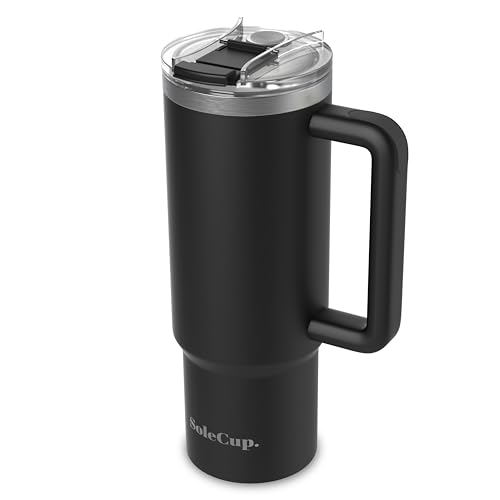 SoleCup. 30oz Travel Mug with Handle, Lid and Two Straws, Drinks Stay Hot for 8 Hours and Cold for 24 Hours - Image 2