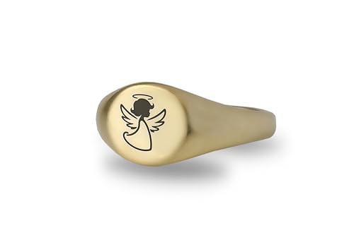 Bague Ange en Or 14k une chevalière spirituelle de haute joaillerie