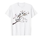 Bird Watching Nature Animal Vintage Blossom Chickadee T-Shirt