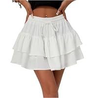 Gonne Tennis Donna Sexy Gonna Plissettata Donna Balze Minigonna Elegante L'Estate Cotone con Quella Gonna Corta Ideale per I Viaggi Estivi Offerta del Giorno 13# Bianco L