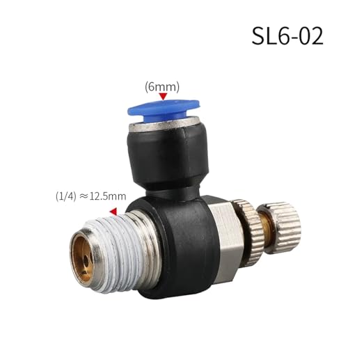 Conector neumático SL 10mm 3/8 para regular velocidad de cilindros de aire comprimido 3