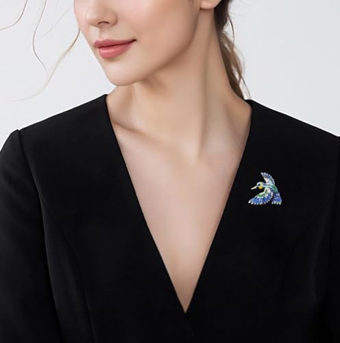 Image of Animal Bird Brooch Pins for Women Rhinestone Lapel Pin Accessories Blazer Dress Denim Jacket Birthday Wedding Jewelry Gifts