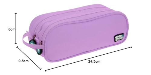Grafoplas Bits & Bobs 37543964 Double Pencil Case Lavender 24.5 x 9.5 cm, Lavender-coloured, 24.5 x 9.5 x 8 cm - Image 2
