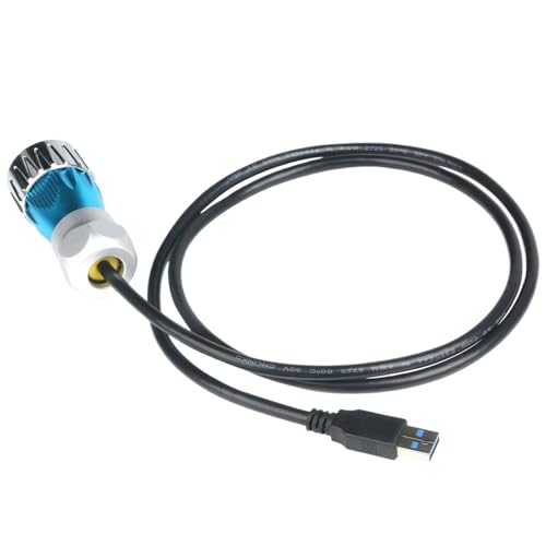 Prise USB 3.0 encastrable en métal avec système de verrouillage étanche IP68 et cordon de 1 mètre