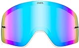 O'NEAL | Motocross-Brillen-Ersatzteile | Motorrad Enduro | Hochwertige & schlagfeste Linse mit 100% UVA/B/C Schutz, Anti-Reflexionsbeschichtung | B 50 Goggle Weiß Spare Lens | Radium Blau