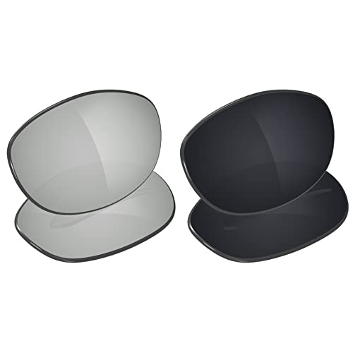 Image of Galvanic Replacement Lenses for Ray-Ban RB4033 60mm Sunglasses - Chrome + Black Polarized - Combo Pack