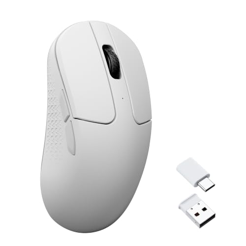 Image of Keychron M3 Mini Wireless Optical Mouse, Bluetooth 5.2 /2.4 GHz /Wired Gaming Mouse, Programmable PixArt 3311 Sensor with up to 12,000 DPI / 300 IPS, Lightweight Ergonomic for Windows Mac Linux - White
