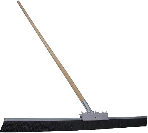Marshalltown Heavy-Duty Seal Coating Broom, 36 Inch Broom Head, 72 Inch Wood Handle, Heavy Duty Synthetic Brush Strip with 2-1/2 Inch Trim, RED700373