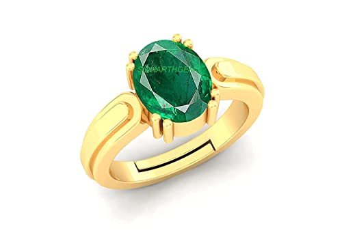 Bague émeraude naturelle en argent plaqué or pour sublimer vos soirées et au quotidien
