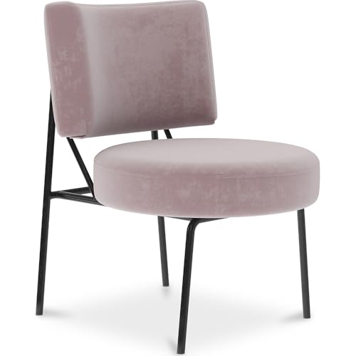 Iconik Interior Velvet Style Sillón tapizado en Terciopelo - Jerna Rosa Claro