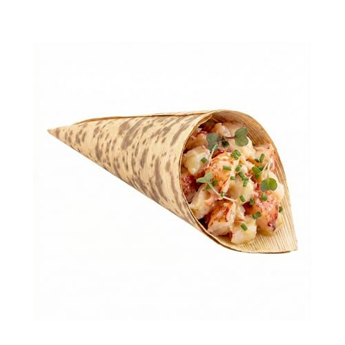 Restaurantware Bamboo Cone Wooden Food Cone Bamboo Food Cone - Perfect For Catering Restaurants & Food Trucks - Medium 2" x 5" - 2.5 oz - 200ct Box