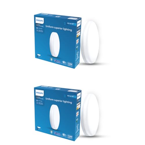 Image of PHILIPS 12W Round AstraGlow Surface LED Light | Slim Surface Panel for Home & Office | Energy Efficient, Bright & Long-life LED Ceiling Light | Cool Day Light, Pack of 2