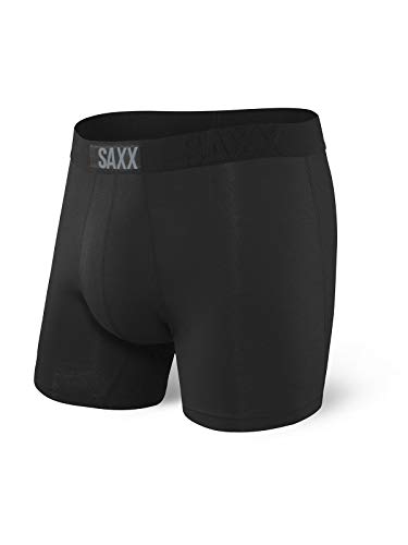 Photo de Saxx Men's Underwear sous-Vêtement Homme - Boxer Vibe Ultra Doux avec Support Pouch TM Intégré, Noir, XS