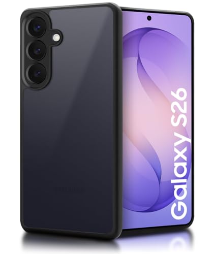 WOW IMAGINE Translucent Hybrid Back Case Cover for Samsung Galaxy S26 5G Smoked Matte Back | Shock Proof 360 Degree Protection | Hard Bumper Case – Matte Black