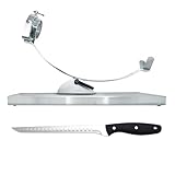 Nerthus FIJ 1448 set support jambon basculant avec tête rotative acier inoxydable et couteau à jambon
