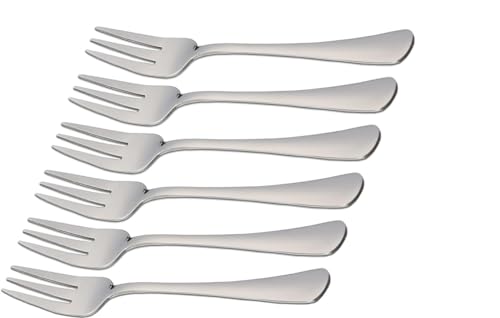 Lot de 6 petites fourchettes à entrée, à dessert, en acier inoxydable, à salade à cocktail, à fruits, 13,3 cm